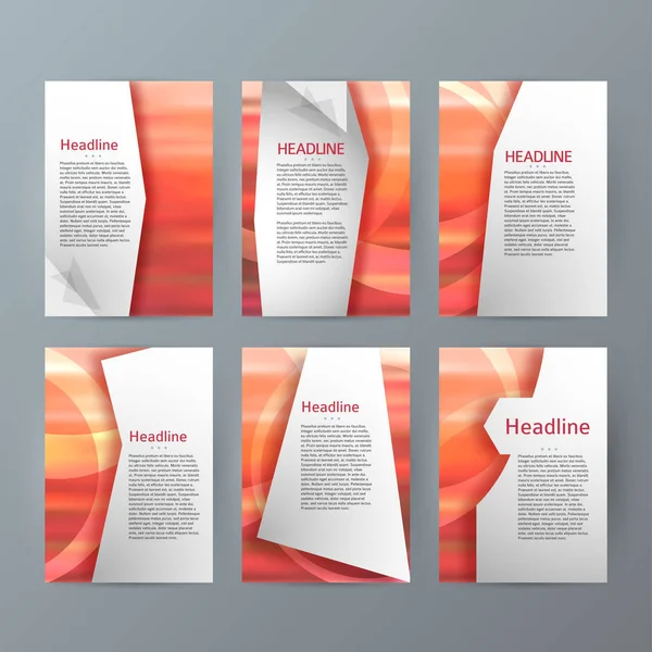 Set of A4 brochure design templates with geometric abstract mode — Stock Vector