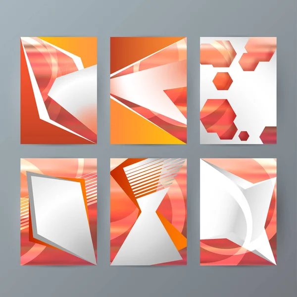 Set of A4 brochure design templates with geometric abstract mode — Stock Vector
