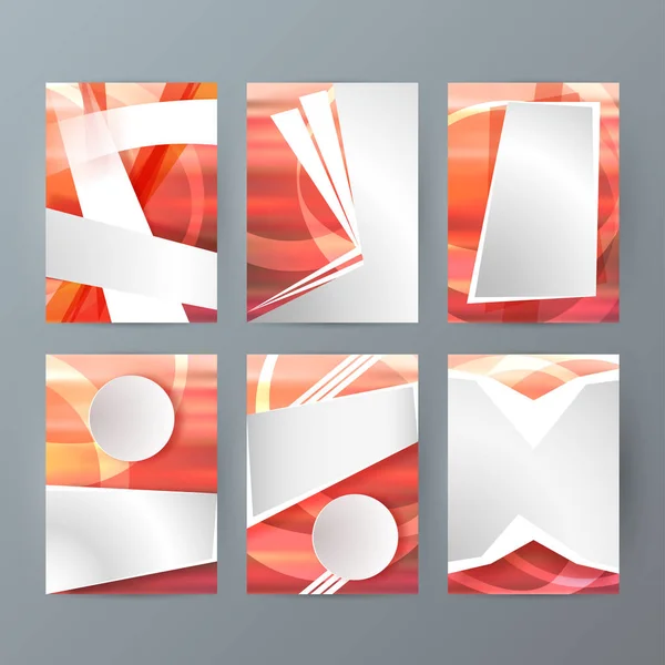 Set of A4 brochure design templates with geometric abstract mode — Stock Vector