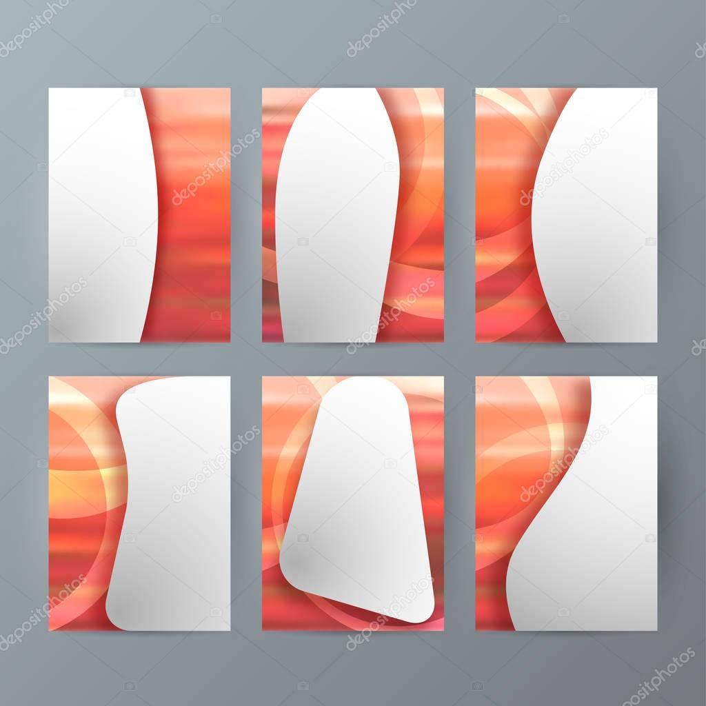 Set of A4 brochure design templates with geometric abstract mode