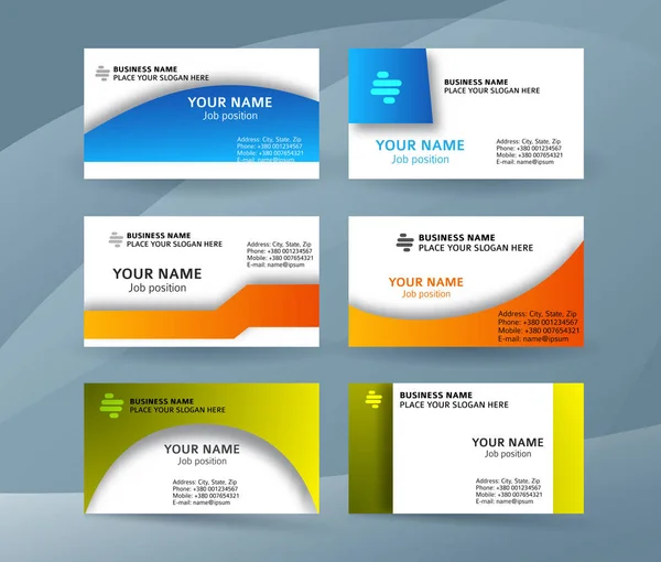 Set plantilla de diseño de tarjeta de negocio02 — Vector de stock