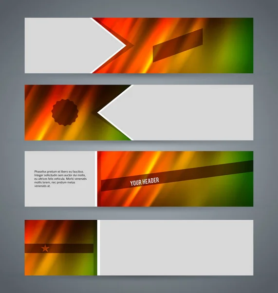 Définir bannière titre horizontal disposition hot background10 — Image vectorielle