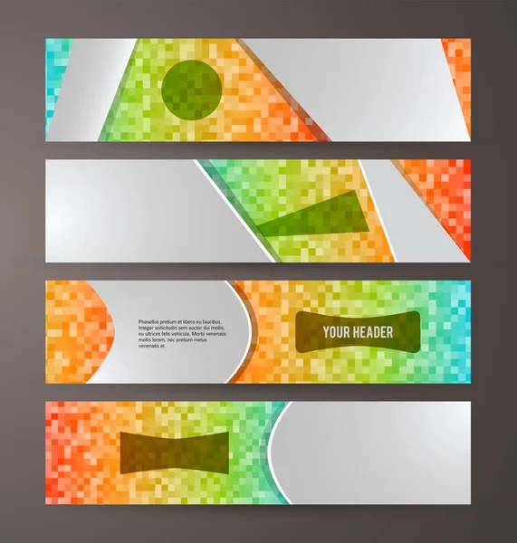 Banner Headline Horizontales Layout Mosaik Background04 setzen — Stockvektor