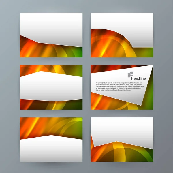 Set templates presentación horizontal folleto powerpoint slide1 — Vector de stock