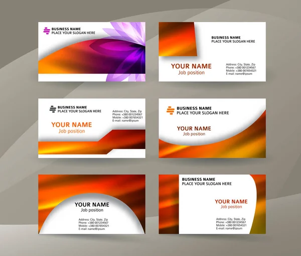 Business card layout template set28 — Stock Vector