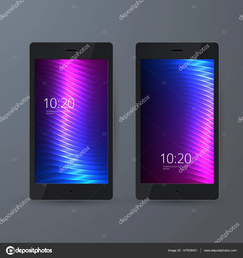 Efeito De Neon Roxo Maquete Móvel Banner Vertical Fundo Azul