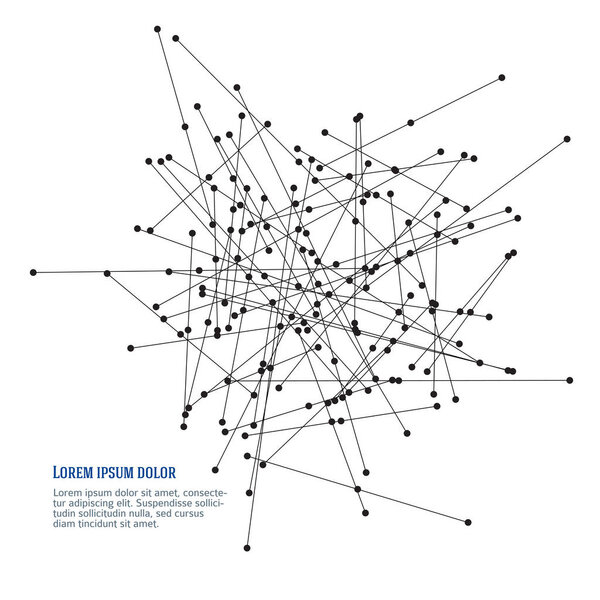 Абстрактные линии и точки на белом черном фоне
