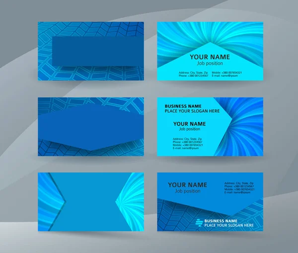 Fundo do cartão de visita conjunto azul de templates08 horizontal — Vetor de Stock