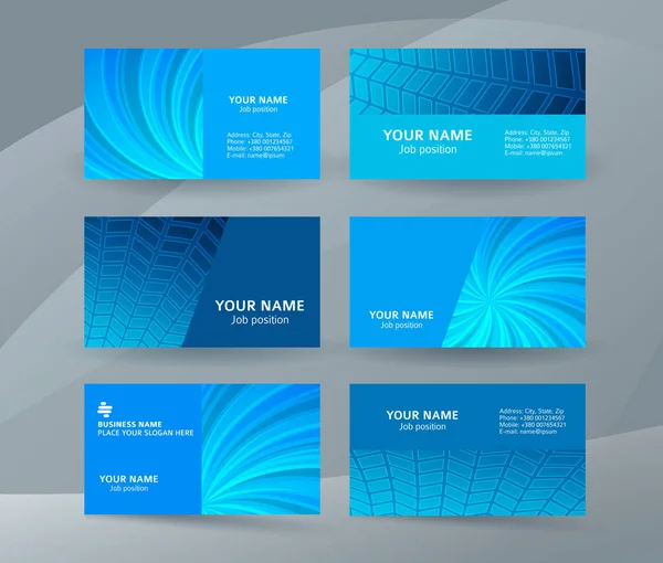 Business card bakgrunden blå uppsättning med horisontell templates14 — Stock vektor