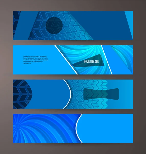 Bannière web horizontale fond bleu ensemble template06 — Image vectorielle