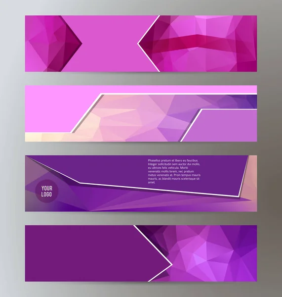 Horisontella web banner triangle mosaik bakgrund ange template05 — Stock vektor