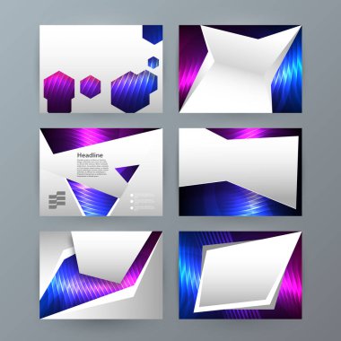 Sunu şablonu powerpoint arka plan aurora boreal neon e
