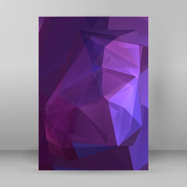 Moderno triángulo fondo 3d efecto portada folleto A4 forma — Vector de stock