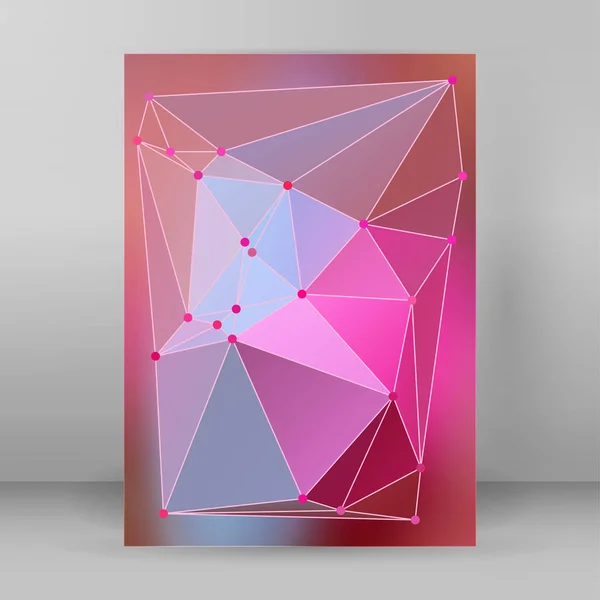 Moderno triángulo fondo 3d efecto portada folleto A4 forma — Vector de stock