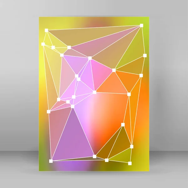 Modern üçgen arka plan 3d efekti kapak sayfası broşür A4 formu — Stok Vektör