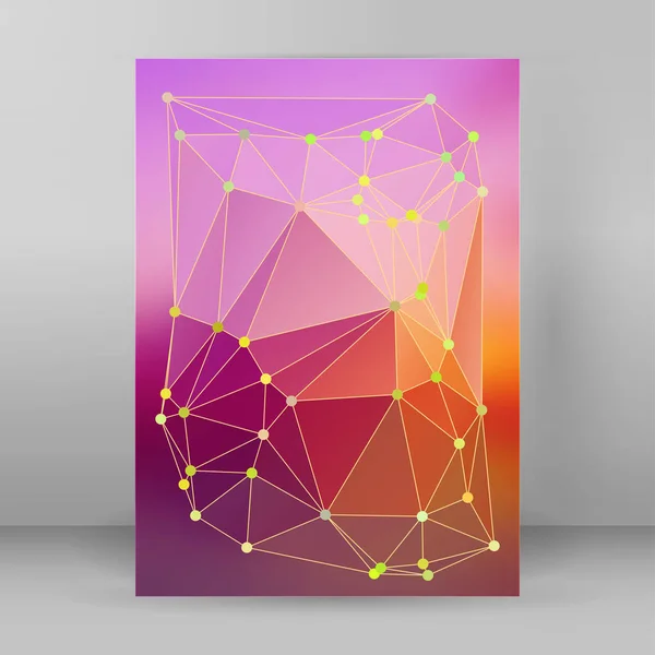 3D-effect van moderne driehoek achtergrond dekken pagina brochure A4 formulier — Stockvector