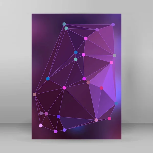 Moderno triangolo sfondo effetto 3d copertina opuscolo A4 modulo — Vettoriale Stock