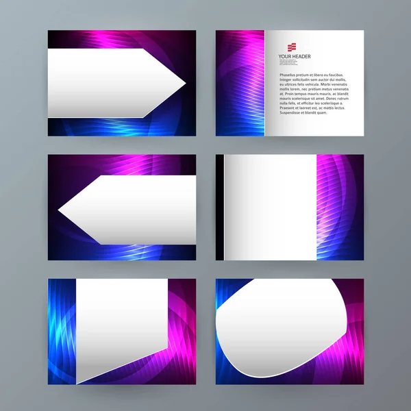 Presentatie sjabloon powerpoint achtergrond aurora boreale neon e — Stockvector