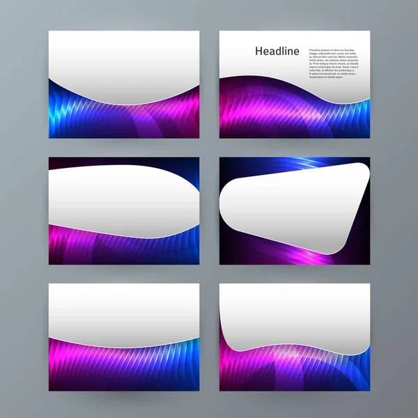 Plantilla de presentación powerpoint background aurora boreal neon e — Vector de stock