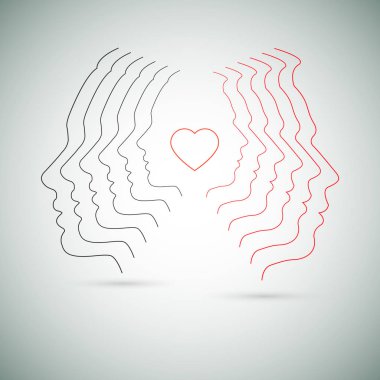 Siluet baş erkek ve kadın psikolojisi relationship07