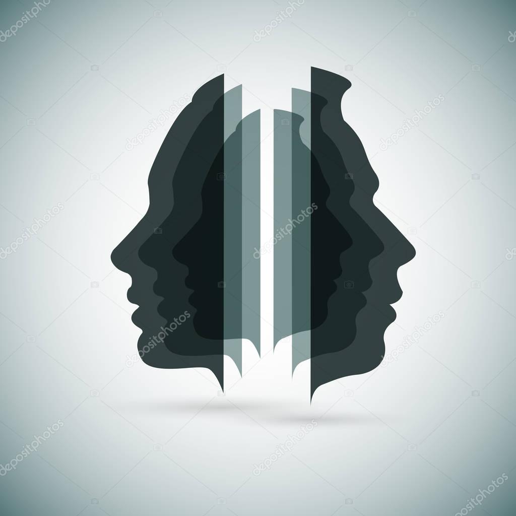 Silhouette head man and woman psychology relationship03