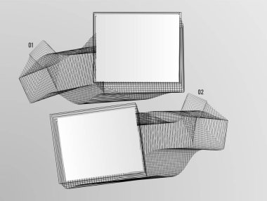 Soyut çizgi arka plan 3d efekti monitör