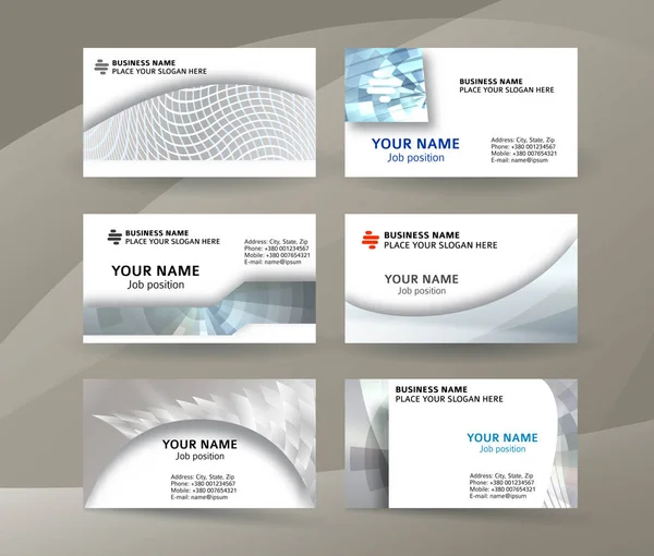 Plantilla de tarjeta de negocios banner horizontal fondo metal silve — Vector de stock