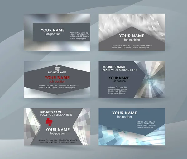 Businness card modello banner orizzontale sfondo metallo silve — Vettoriale Stock