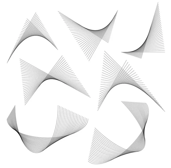 Ruban ondulé élément design de nombreuses lignes parallèles07 — Image vectorielle