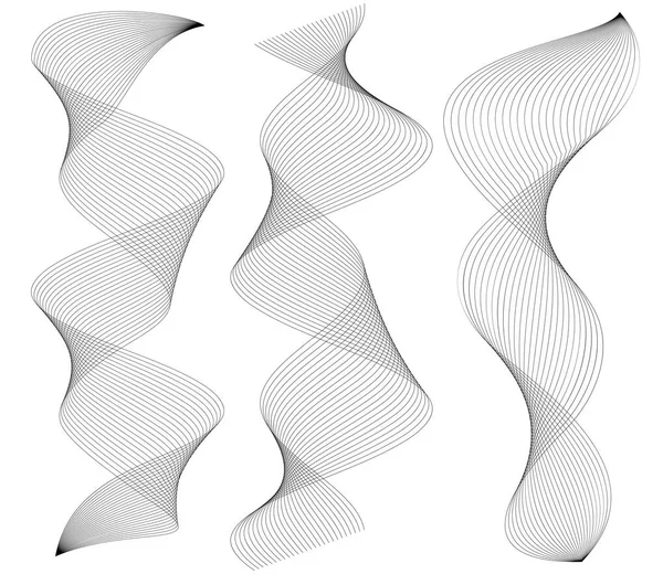 Elemento de diseño cinta ondulada de muchas líneas paralelas25 — Archivo Imágenes Vectoriales