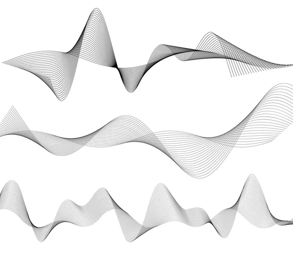 设计元素波浪丝带从许多并行 lines32 — 图库矢量图片