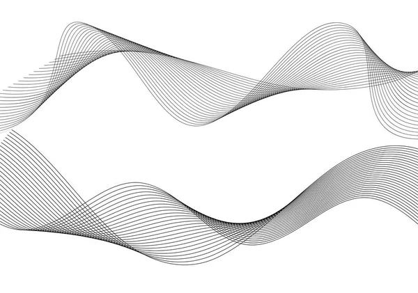 Design-Element welliges Band aus vielen parallelen Linien39 — Stockvektor