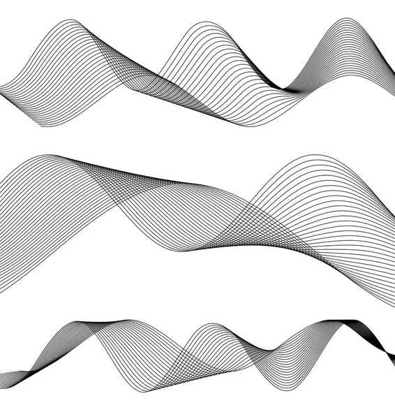 Ontwerp element golvende lint van vele parallelle lines40 — Stockvector