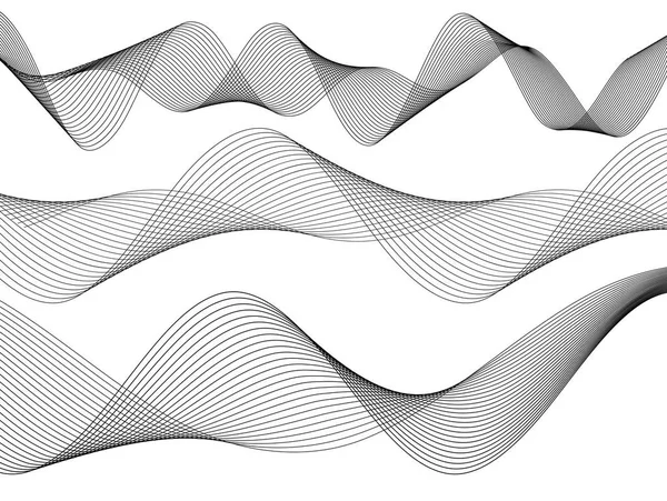 Tasarım öğesi dalgalı Şerit'ten çok paralel lines43 — Stok Vektör