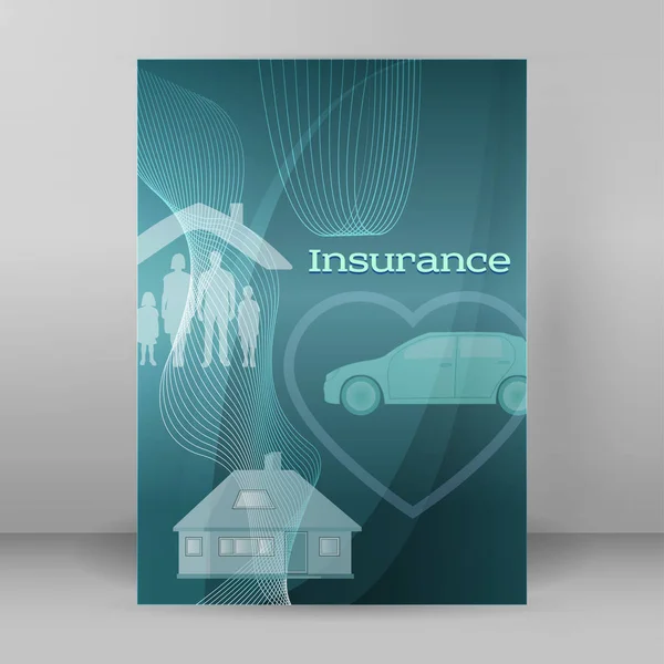 Concept d'assurance couverture toile de fond publicité brochure03 — Image vectorielle