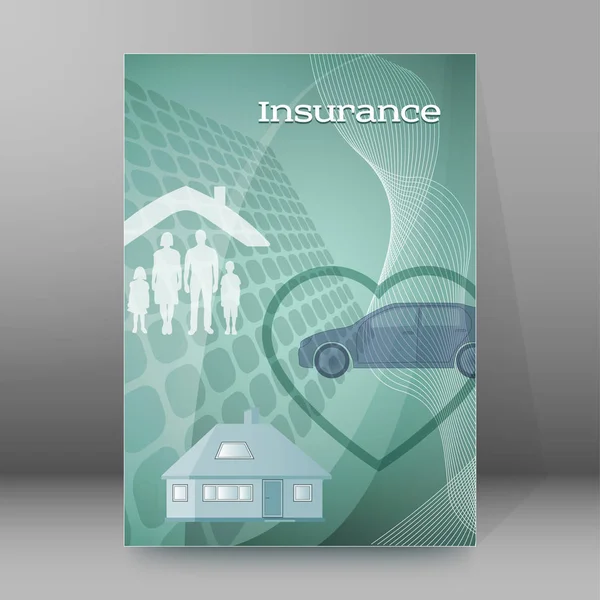 Insurance concept cover backdrop advertising brochure05 — Stock Vector