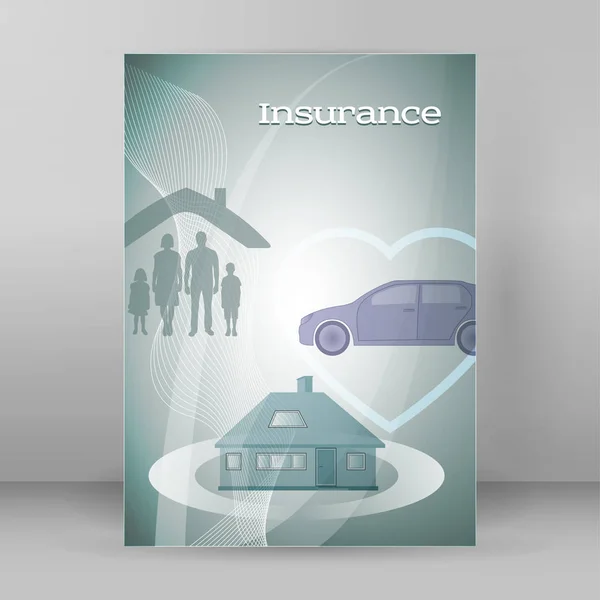 보험 개념 표지 배경 광고 brochure06 — 스톡 벡터