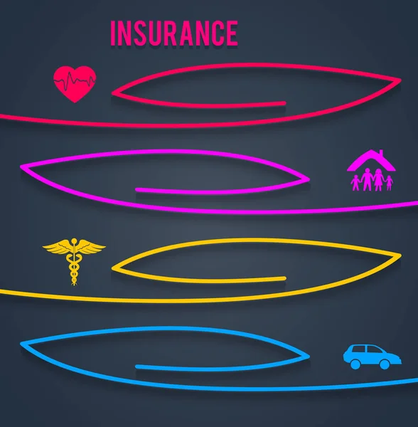 Concept d'assurance couverture toile de fond publicité brochure08 — Image vectorielle