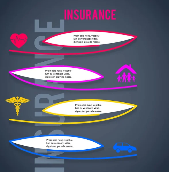 Konsep asuransi mencakup brosur iklan latar belakang 10 - Stok Vektor