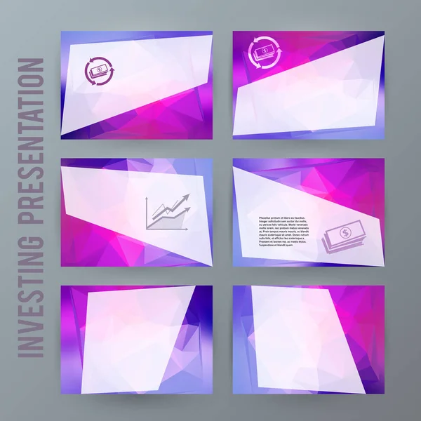 Inversión powerpoint precentation plantilla horizontal banner bac — Archivo Imágenes Vectoriales