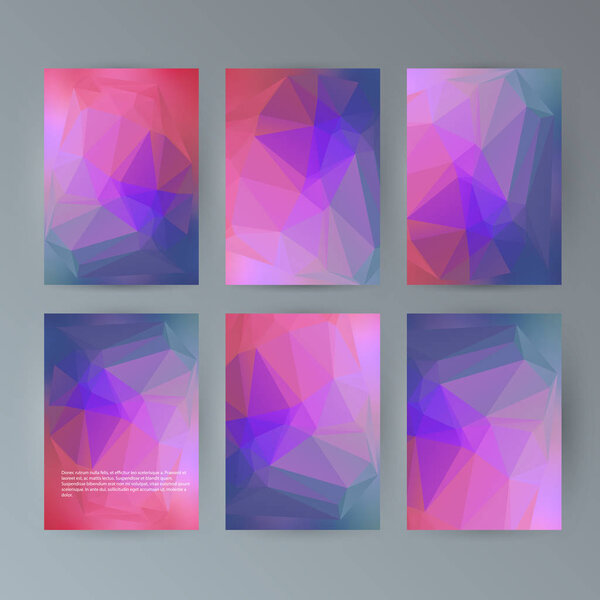 Set flyer background modern triangle design21
