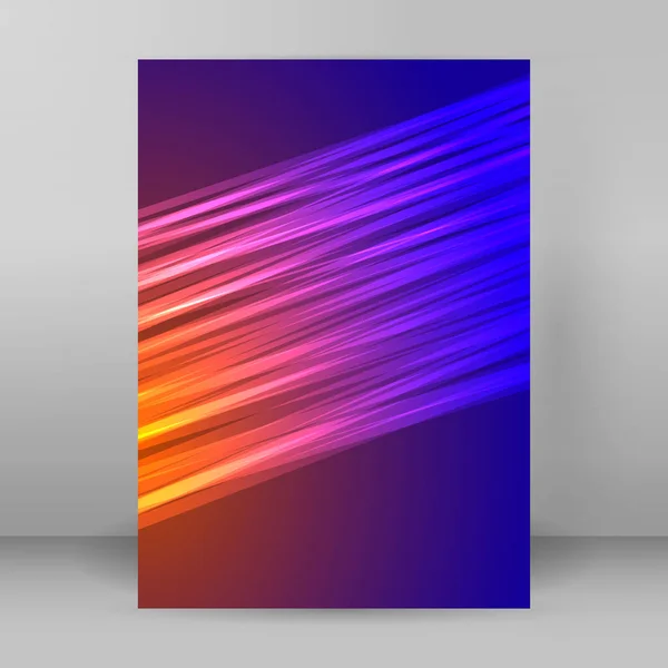 色抽象 backgroubnd グロー光効果 A4 brochure02 — ストックベクタ