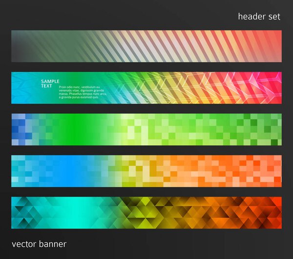 Заголовок сайта с элементами дизайна горизонтальный баннер 03

