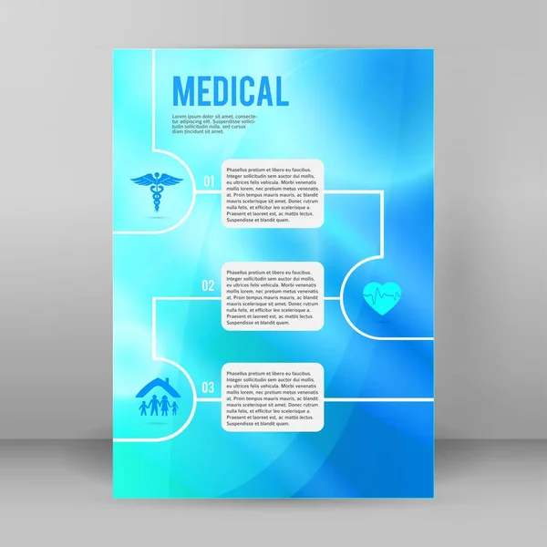 K vystižení medicínského pojmu obal pozadí brožura page08 — Stockový vektor