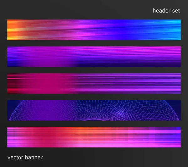 Banner background vector set header web page02 — Stock Vector