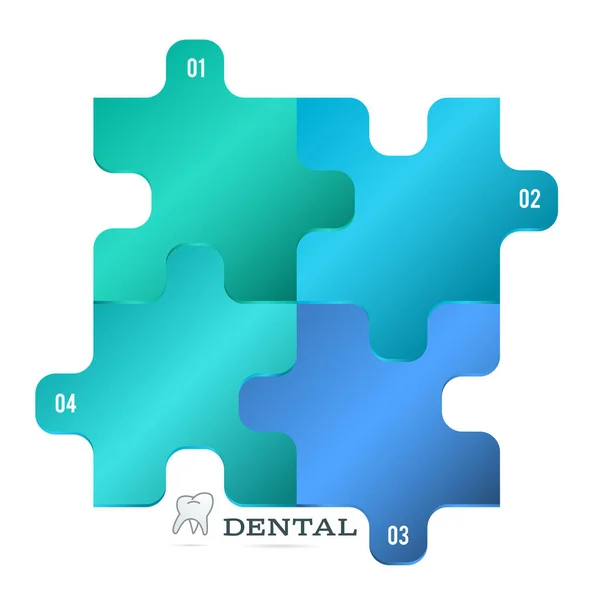 Stomatologie koncept služby služby puzzle style01 — Stockový vektor