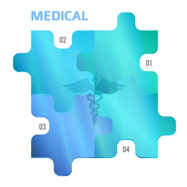 Medical concept services services puzzle style01 — Stock Vector