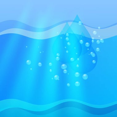 Parlak parlayan mavi taze su arka plan bulanıklık ile drops04