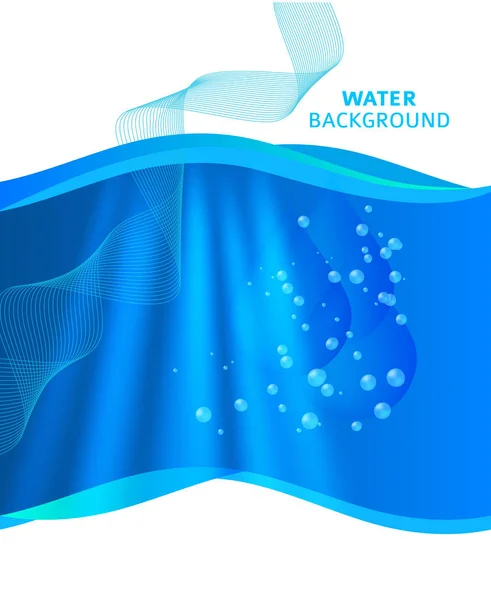 Čerstvé vody pozadí jasně zářící modré rozostření s drops06 — Stockový vektor