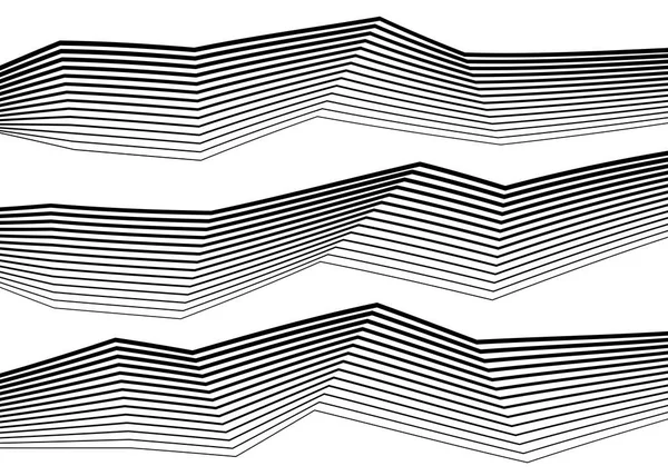 多くの平行な直線の折れ線 form20 デザイン要素を行します。 — ストックベクタ
